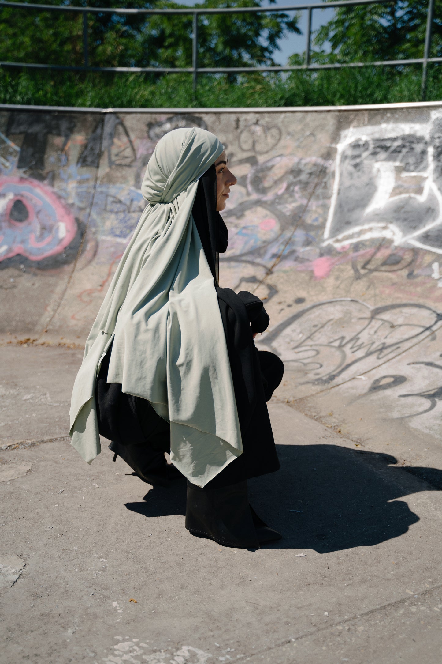 double stretch lind hijab