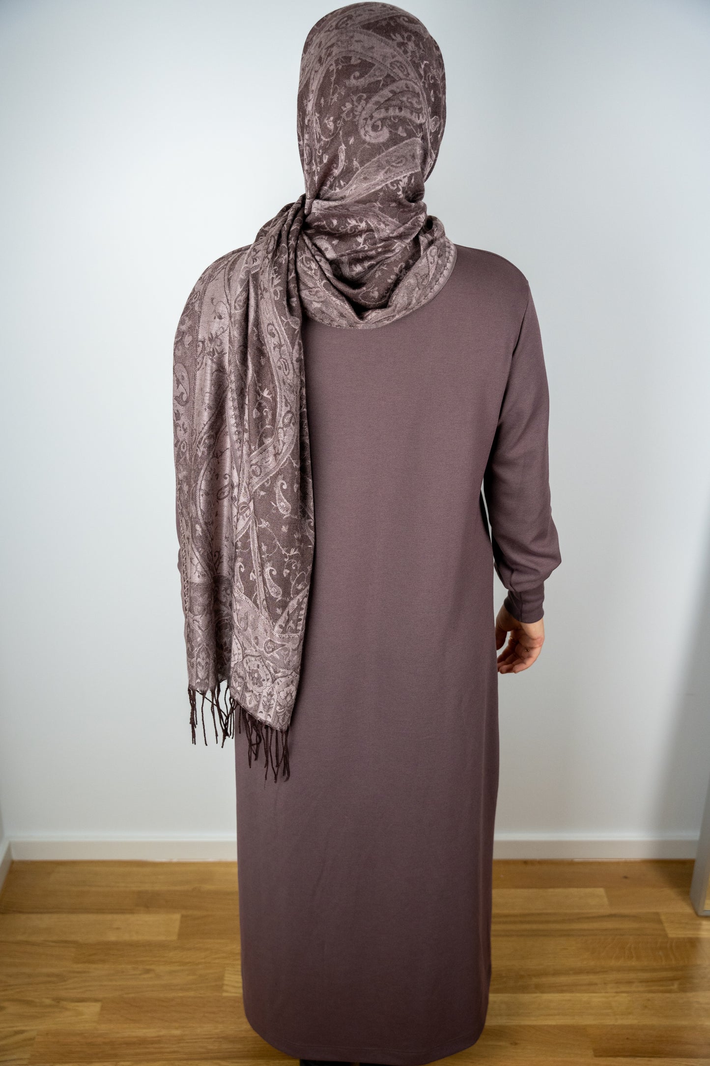 Wide knit dress with turtleneck